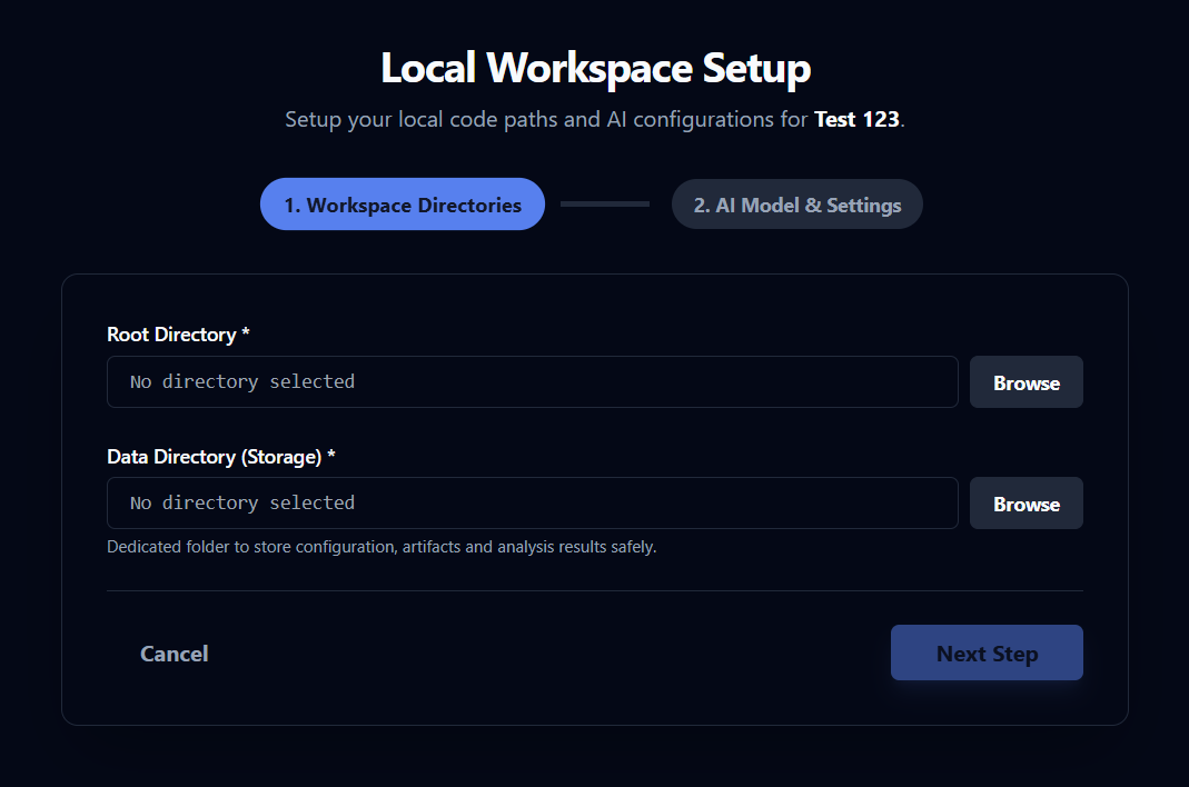 Workspace Setup Step 1