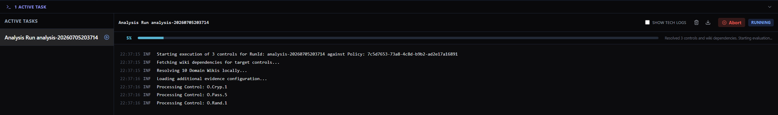 Run Analysis Execution